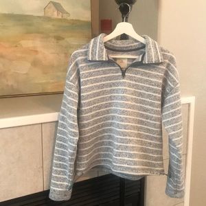 Thread & Supply Stripe Quarter Zip Fleece Pullover
